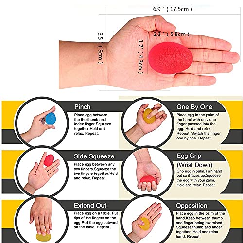 GOZATO Squeeze Ball for Hand Therapy - Squishy Stress, PT, Arthritis Pain Relief Workout, Hand Exercise Ball - Grip Strengthening Physical, Arthritis Pain Relief Workout Set - Finger Wrist Muscles Arthritis Grip Exerciser Strengthening 5pcs by GOZATO