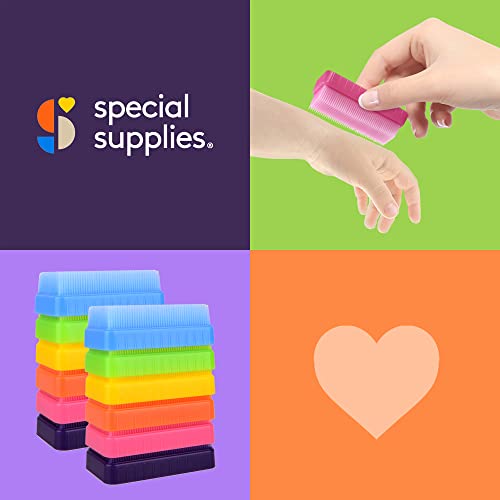 Special Supplies Therapressure Therapy Brush for Occupational and Sensory Brushing, 12 Pack, Stimulating and Calming Tools for Kids and Adults, Soft Flexible Bristles, Latex Free by Special Supplies