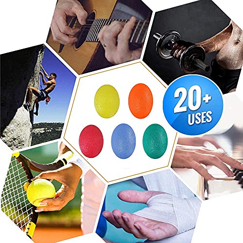 GOZATO Squeeze Ball for Hand Therapy - Squishy Stress, PT, Arthritis Pain Relief Workout, Hand Exercise Ball - Grip Strengthening Physical, Arthritis Pain Relief Workout Set - Finger Wrist Muscles Arthritis Grip Exerciser Strengthening 5pcs by GOZATO