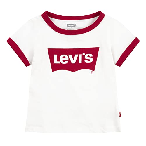 Levi's Girls Classic Batwing T-Shirt, White Ringer, S by HBBQ9
