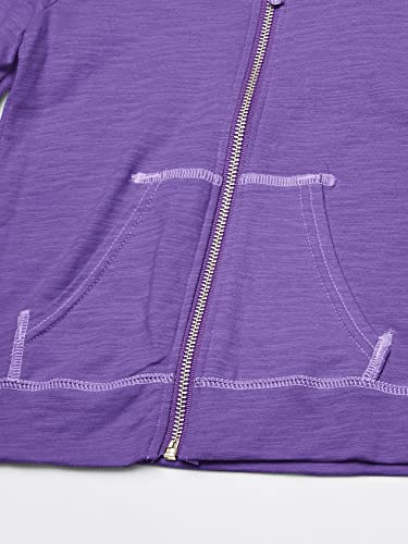 Hanes Little Girls' Slub Jersey Full Zip Jacket, Purple Crush, Large by Hanes Women's Activewear