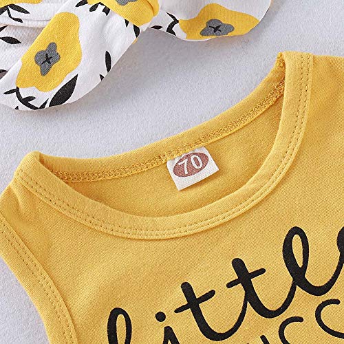PigMaMa 3 Pcs Infant Baby Girl Sets Sleeveless Tank Tops Flower Pant Headband Outfits Toddler Clothes 12-18 Months from 