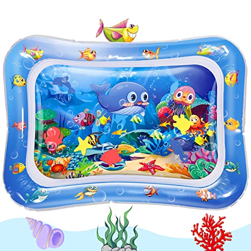 Hitituto Inflatable Tummy Time Mat Premium Baby Water Mat for Infants Toddlers is Neutral Funny Play Activity Center for Stimulation Growth Sensory Development as Baby Girl Boy Pop Toy 3 to 24 Months by Hitituto
