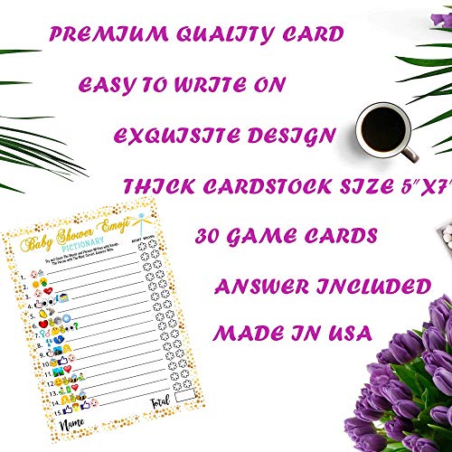 Baby Shower Games - Emoji Pictionary, Fun Guessing Game Girls Boys Babies Gender Neutral Ideas Shower Party, Prizes for Game Winners, Favorite adults Games for Baby Shower Favors Activities by LOTUS-A
