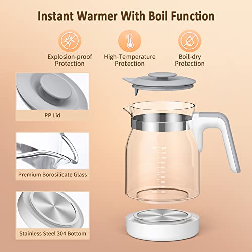Bottle Warmer,Grelife 10-in-1 Fast Portable Instant Baby Milk Warme with 72H Keep Warm,Accurate Temperature Control,with Defrost, Sterili-zing, Heat Baby Food Jars for Breastmilk,Formula,Tea,Coffee from 