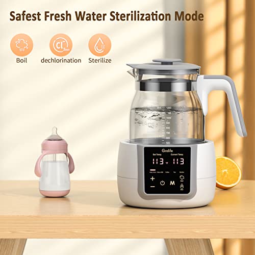 Bottle Warmer,Grelife 10-in-1 Fast Portable Instant Baby Milk Warme with 72H Keep Warm,Accurate Temperature Control,with Defrost, Sterili-zing, Heat Baby Food Jars for Breastmilk,Formula,Tea,Coffee from 