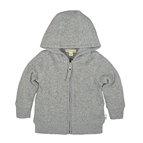 Burt's Bees Baby Unisex Baby Baby Boys' Organic Quilted Jacket (Newborn-24 Months) Hooded Sweatshirt, Heather Grey Quilted Jacket, 9 Months US by Burt's Bees Children's Apparel
