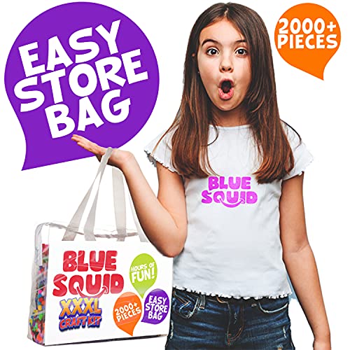 Blue Squid Arts and Crafts Supplies Kit XXXL Craft Set for Kids - 1500+ Pcs Art Supply with Easy Storage Case - Toddler & Kid Education Supplies & Craft Supplies for School & Home - Ages 4 5 6 7 8 9 from Blue Squid