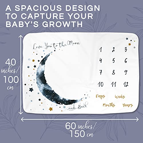 LUKA&LILY Baby Monthly Milestone Blanket Boy, Girl | Baby Milestone Blanket Baby Boy Blanket | Baby Boy Gifts, Nursery Decor Baby Shower | Newborn Baby Month Blanket | Baby Growth Chart Blanket, 60x40 from Luka&Lily