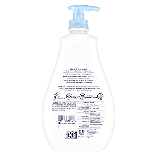 Baby Dove Tip to Toe Baby Wash and Shampoo For Baby's Delicate Skin Rich Moisture Washes Away Bacteria, Tear-Free and Hypoallergenic 20 oz by Unilever