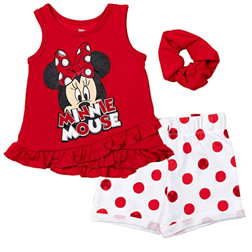 Disney Minnie Mouse Toddler Girls Crossover T-Shirt French Terry Shorts Set Red 5T from Bentex Group, Inc.