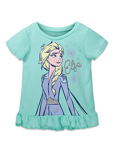 Disney Frozen Toddler Girls Fashion Graphic T-Shirt & French Terry Shorts Set Mint 5T from Bentex Group, Inc.