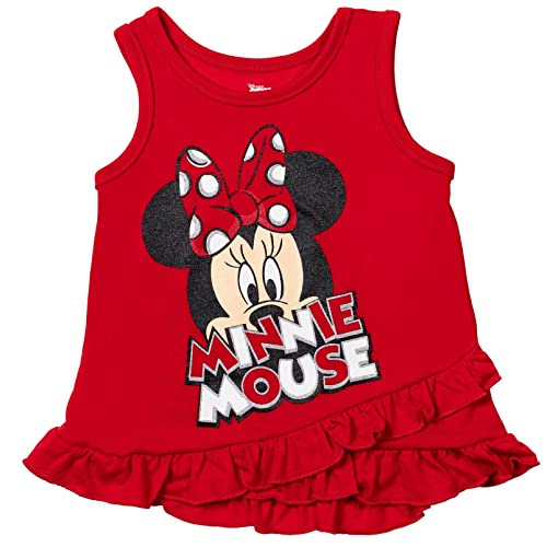 Disney Minnie Mouse Toddler Girls Crossover T-Shirt French Terry Shorts Set Red 5T from Bentex Group, Inc.