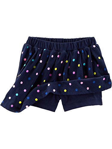 Simple Joys by Carter's Toddler Girls' Knit Scooters (Skirt with Built-in Shorts), Pack of 2, Pink/Navy, Dots, 5T from Carter's Simple Joys - Private Label