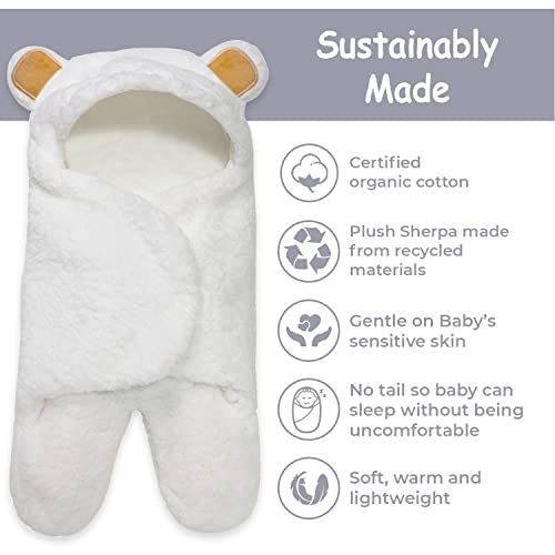 JAM NATURALS-Cute Bear Organic Newborn Swaddle Wrap- Ideal Baby Shower Registry Gift -Baby Boy Girl Soft Blanket (Golden Brown, 0-3m) from Jam Naturals