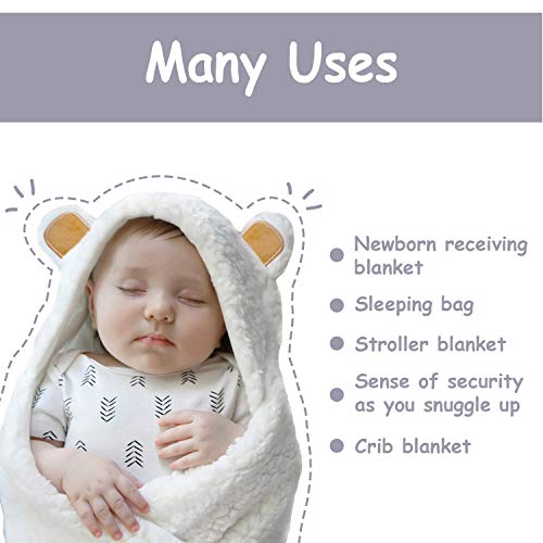 JAM NATURALS-Cute Bear Organic Newborn Swaddle Wrap- Ideal Baby Shower Registry Gift -Baby Boy Girl Soft Blanket (Golden Brown, 0-3m) from Jam Naturals