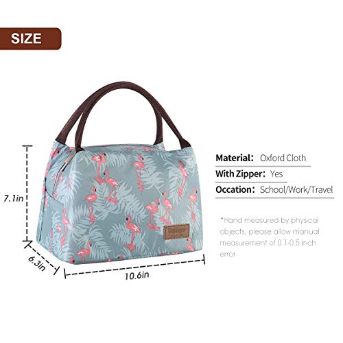 Buringer Reusable Insulated Lunch Bag Cooler Tote Box Meal Prep for Men & Women Work Picnic or Travel ï¼Blue Flamingos Large Sizeï¼ from 