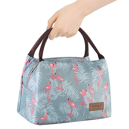 Buringer Reusable Insulated Lunch Bag Cooler Tote Box Meal Prep for Men & Women Work Picnic or Travel ï¼Blue Flamingos Large Sizeï¼ from 