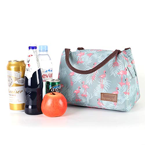 Buringer Reusable Insulated Lunch Bag Cooler Tote Box Meal Prep for Men & Women Work Picnic or Travel ï¼Blue Flamingos Large Sizeï¼ from 