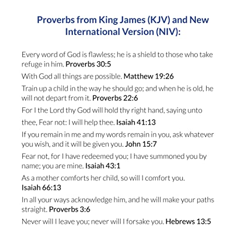 Christian Baby Gift for Boy, Soft Blue Cotton Quilt Embroidered with 9 Bible Verses for Baby Shower, Baptism, Dedication, Grandson, Godson, Etc. by Comfort In the Word