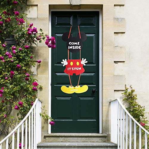 2nd Mickey Mouse Birthday Party Supplies Decorations 57Pcs - HAPPY BIRTHDAY Banner OH TWODLES Banner Red/Yellow/Black/Confetti Balloons Number 2 Foil Balloon Mickey Mouse Balloons Hat Door Sign Cupcake Toppers Cake Topper Birthday Decorations for Boys Gir