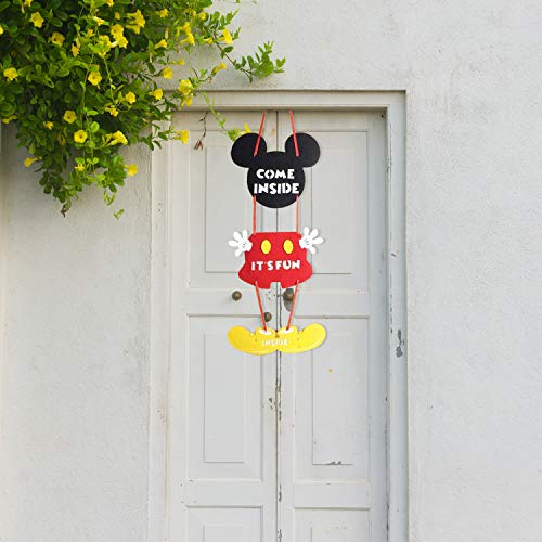 Mickey Mouse 1st Birthday Party Supplies Decorations 57Pcs - Happy Birthday Banner "ONE"Banner Balloons "1" Foil Balloon Hat Door Sign Cupcake Toppers Birthday Decorations for Boys Girls Kids Babies by 