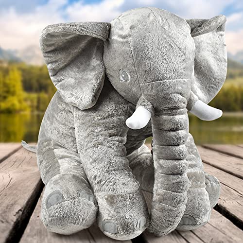 DAQINGTING Stuffed Animal Elephant Stuffed Animal,Large Stuffed Animals 24 Inches/Grey, 18*10*24 (370) from DAQINGTING