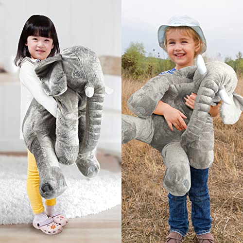 DAQINGTING Stuffed Animal Elephant Stuffed Animal,Large Stuffed Animals 24 Inches/Grey, 18*10*24 (370) from DAQINGTING