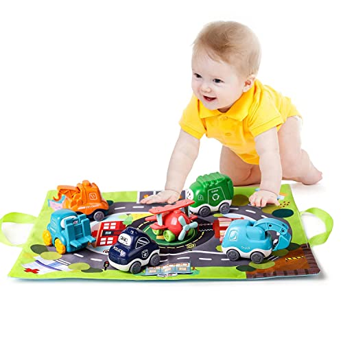 ALASOU 2021 Edition Baby Truck car Toy Sets and playmat/Storage Bag for Toddler | Baby Toys 12 - 18 Months | Toys for 1 2 3 Year Old boy| Birthday Gifts for Infant Toddlers(6 Sets) from Titain Creations