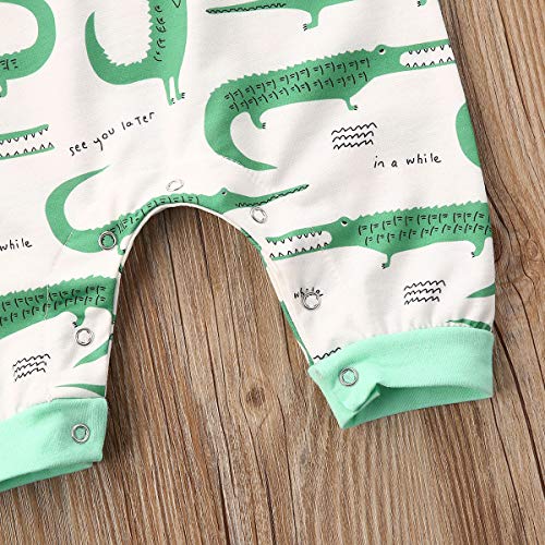 jiaoutky Newborn Infant Baby Boy Girl Clothes Dinosaur Sleeveless Romper One-Piece Bodysuit Jumpsuit Outfits Clothing (Crocodile, 12-18 Months) from jiaoutky