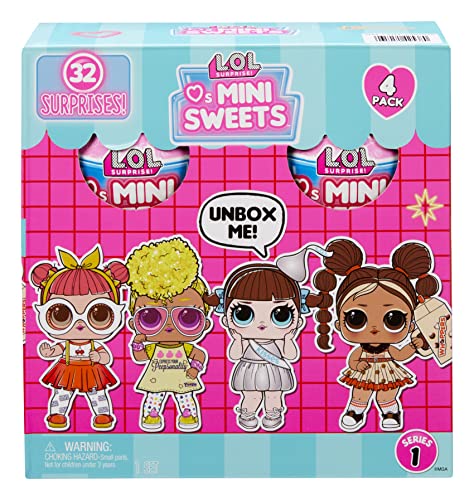 LOL Surprise Loves Mini Sweets Dolls 4-Pack #2 Jolly Rancher, Hersheyâs Chocolate, Whoppers, Peeps w/ 32 Surprises, Candy Theme, Accessories, Collectible Doll, Paper Packaging by MGA Entertainment