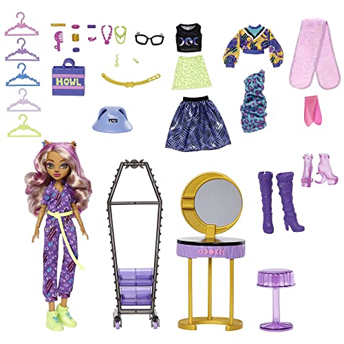 Monster High Doll and Fashion Playset, Clawdeen Wolf Doll and Accessories, Boutique Dress-Up Studio with 20+ Pieces [Amazon Exclusive] from Mattel