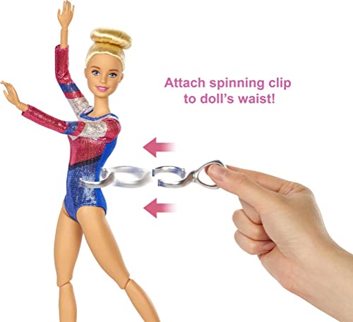 âBarbie Gymnastics Playset: Barbie Doll with Twirling Feature, Balance Beam, 15+ Accessories for Ages 3 and Up by Mattel