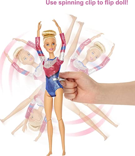 âBarbie Gymnastics Playset: Barbie Doll with Twirling Feature, Balance Beam, 15+ Accessories for Ages 3 and Up by Mattel