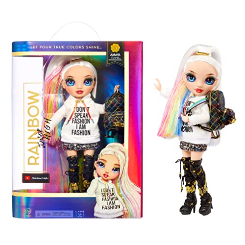 Rainbow High Jr High Series 2 Amaya Raine- 9" Rainbow Posable Fashion Doll with Designer Accessories and Open/Close Backpack. Great Toy Gift for Kids Ages 6-12 Years Old & Collectors by MGA Entertainment