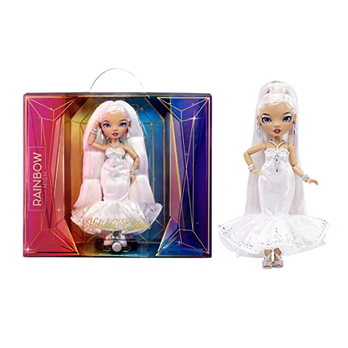 Rainbow High Holiday Edition Collector Doll 11"- 2022 Roxie Grand Posable Fashion Doll with Multicolor Hair, in Diamond & Iridescent Designer Gown Including Premium Accessories. Great Gift by MGA Entertainment