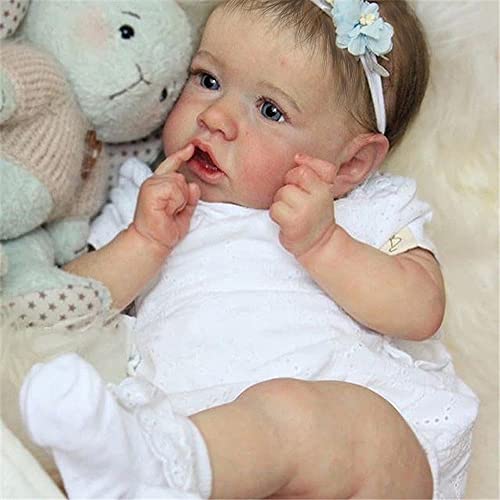 KSBD Reborn Baby Dolls Real Saskia Replica, 20 inch Realistic Newborn Baby Girl Doll, Lifelike Handmade Vinyl Reborn Doll with Weighted Cloth Body, Advanced Painted Gift Set for Kids Age 3+ from KSBD