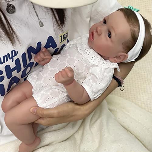 KSBD Reborn Baby Dolls Real Saskia Replica, 20 inch Realistic Newborn Baby Girl Doll, Lifelike Handmade Vinyl Reborn Doll with Weighted Cloth Body, Advanced Painted Gift Set for Kids Age 3+ from KSBD