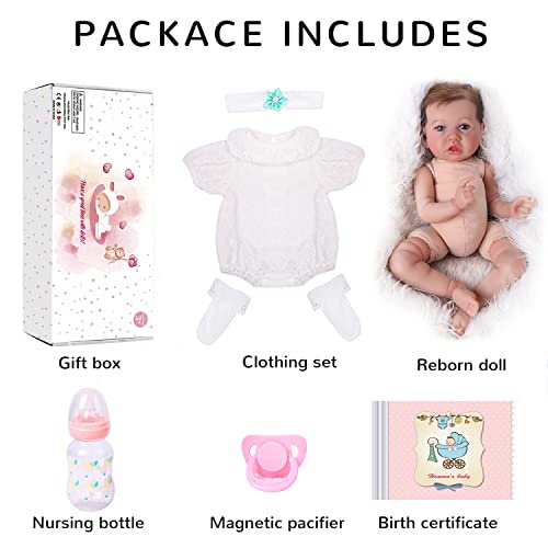 KSBD Reborn Baby Dolls Real Saskia Replica, 20 inch Realistic Newborn Baby Girl Doll, Lifelike Handmade Vinyl Reborn Doll with Weighted Cloth Body, Advanced Painted Gift Set for Kids Age 3+ from KSBD