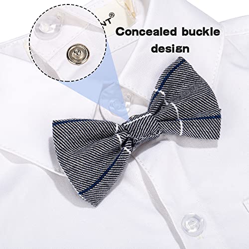 BIG ELEPHANT Gentleman Formal Outfit Suit - Bowtie Dress Shirt Suspender Pants Clothing Set for Baby Boys from 