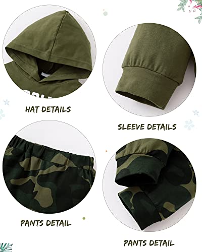 Toddler Boy Clothes Baby Boy Outfits, Toddler Fall Winter Letter Printed Hoodie Sweatshirt Tops+Camouflage Long Pants by 
