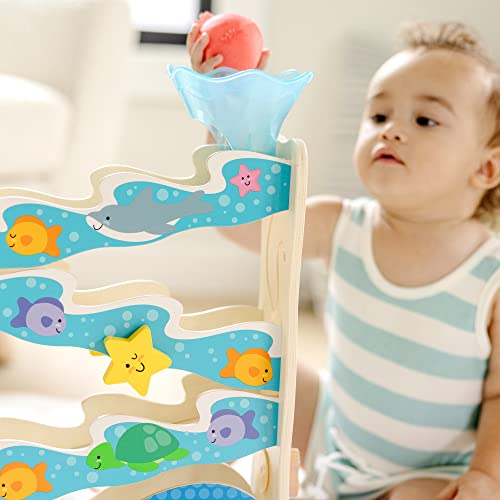 Melissa & Doug Rollables Wooden Ocean Slide Toy (5 Pieces) - Ocean Themed , Early Learning Toys For Infants And Toddlers Ages 1+ by Melissa & Doug