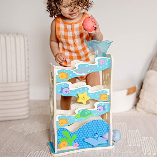 Melissa & Doug Rollables Wooden Ocean Slide Toy (5 Pieces) - Ocean Themed , Early Learning Toys For Infants And Toddlers Ages 1+ by Melissa & Doug