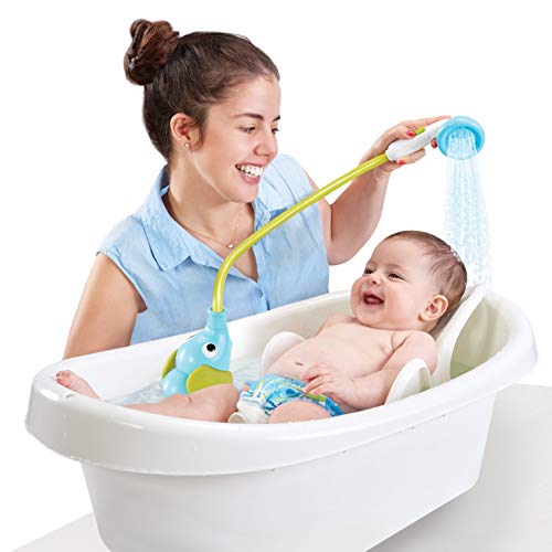 Yookidoo Baby Bath Shower Head - Elephant Water Pump with Trunk Spout Rinser - Control Water Flow from 2 Elephant Trunk Knobs for Maximum Fun in Tub or Sink for Newborn Babies (Blue) from Yookidoo