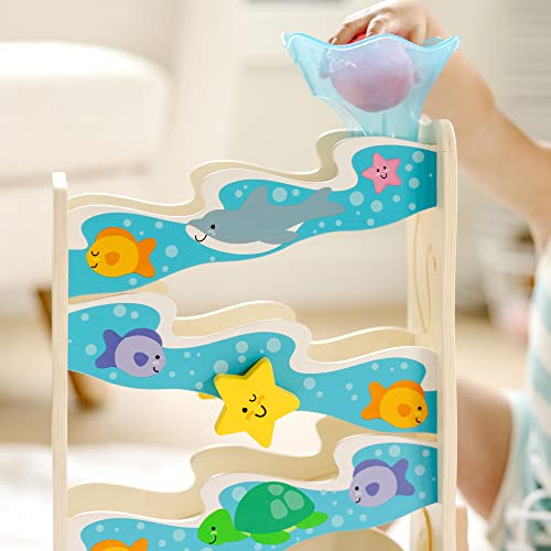 Melissa & Doug Rollables Wooden Ocean Slide Toy (5 Pieces) - Ocean Themed , Early Learning Toys For Infants And Toddlers Ages 1+ by Melissa & Doug