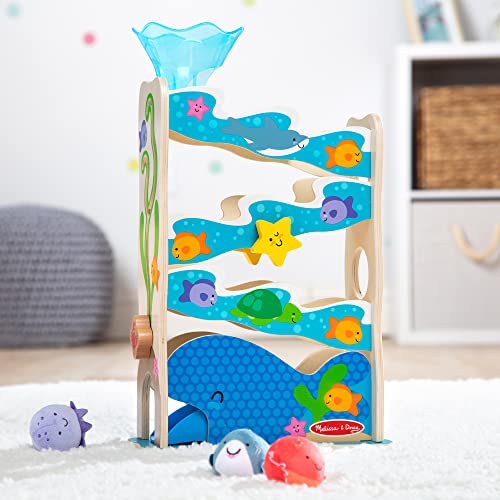 Melissa & Doug Rollables Wooden Ocean Slide Toy (5 Pieces) - Ocean Themed , Early Learning Toys For Infants And Toddlers Ages 1+ by Melissa & Doug
