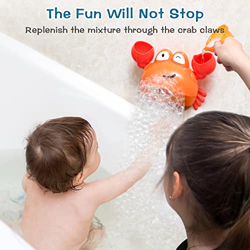 KINDIARY Bath Toy, Crab Bath Bubble Maker for Baby, Toddlers, Infants, Kids, Automatic Bubbles Machine Blower for Bathtub, Battery Operated by KINDIARY