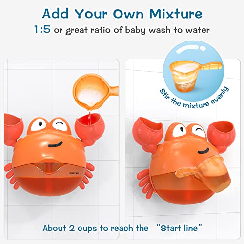 KINDIARY Bath Toy, Crab Bath Bubble Maker for Baby, Toddlers, Infants, Kids, Automatic Bubbles Machine Blower for Bathtub, Battery Operated by KINDIARY