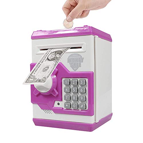 Totola Piggy Bank Electronic Mini ATM for Kids Baby Toy, Safe Coin Banks Money Saving Box Password Code Lock for Children,Boys Girls Best Gift(Pink) by Totola