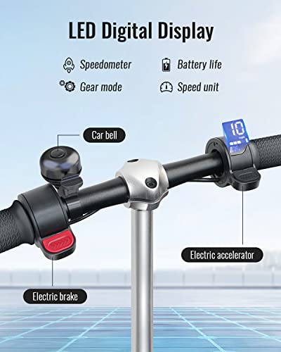 Gyroor Kids Electric Scooter, with 200W Motor & LED Visible Display, Colorful Lights, Adjustable Speed and Height, 10 Mph & 10 Miles Range Electric Scooter, Electric Scooter for Kids Ages 8-12, Gold by Gyroor